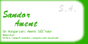 sandor ament business card